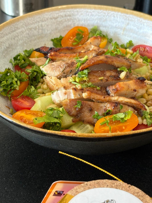 🥗 Salade fraîcheur au poulet mariné & blé Ebly | Un plat complet pour les grandes tablées ensoleillée ✨